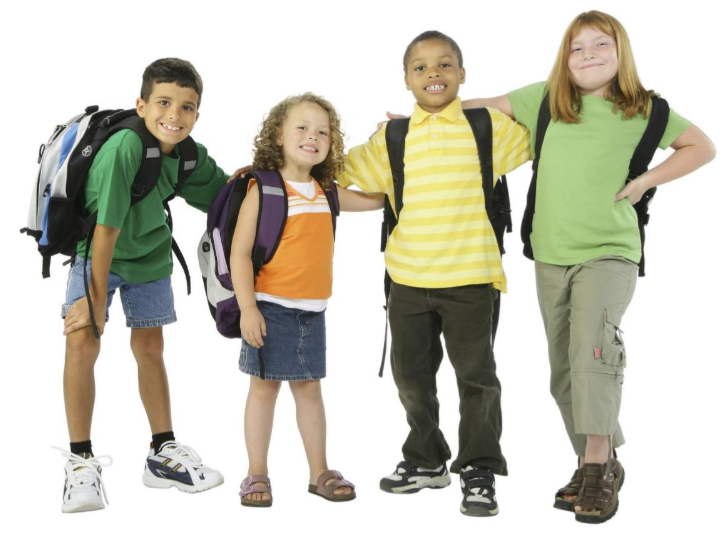Imagen niños con mochila
