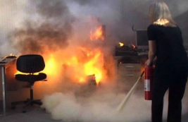 Mujer en incendio